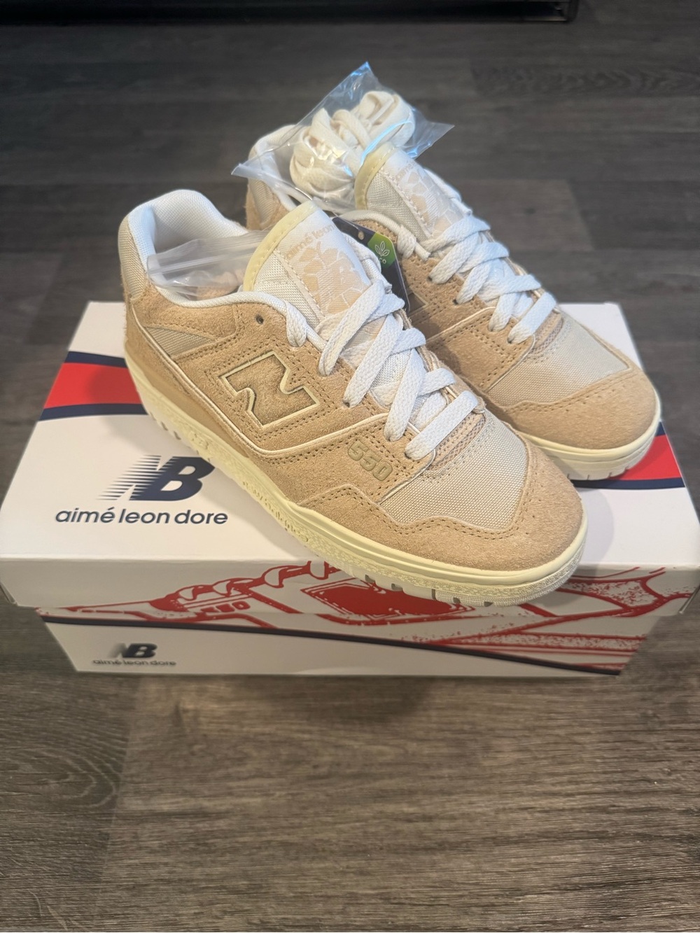 New Balance x Aimé Leon Dore 550 Cream/Tan Sneakers